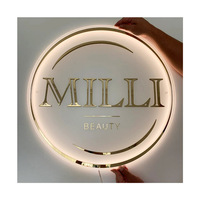Enseignes en acrylique 3D personnalisées, logo d'entreprise, salon de beauté, salon de manucure, studio de coiffure, décoration murale, enseigne de nom d'entreprise, lumières LED néon