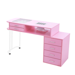 Mesa de técnico de uñas Rosa exclusiva de gran venta, mesa de manicura profesional de lujo moderna para salones de belleza, salón de Spa de uñas - Product Image 2