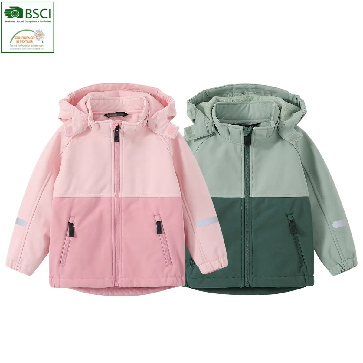 HONEYKING – veste Softshell pour filles, coupe-vent imperméable à capuche, vêtements d'extérieur en polaire pour bébés, manteaux pour enfants, vêtements pour enfants pour garçons