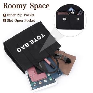 Оптовая продажа: вместительная холщовая сумка-тоут с прочной металлической молнией, настраиваемый размер, экологичная сумка для покупок, для подарков или повседневного использования - Product Image 2