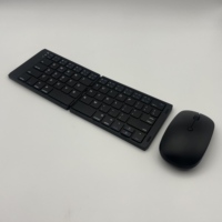 Keyboard dan Mouse Mini Lipat Nirkabel Portabel dengan Tas Jinjing, Isi Ulang, Model Gunting, untuk Perjalanan dan Penggunaan Kantor, Bersertifikasi RoHS