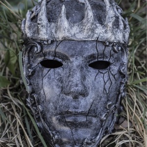 Masque en latex Halloween Horreur Exorciste Souriant Diable, Couverture Complète Visage et Yeux Blancs, Accessoire de Cosplay et de Festival - Product Image 1