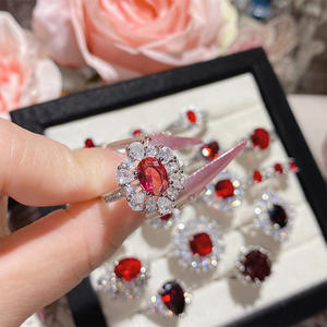 Anelli di Lusso con Rubino e Zircone per Donne, Design Vari, Anelli con Zaffiro Rosso per Feste - Product Image 6