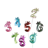 Bougie créative en forme de couronne pour la vente en gros, accessoires photo pour fête de bébé, fournitures pour gâteau d'anniversaire