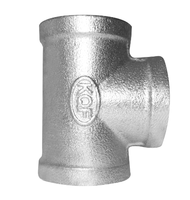 Raccord en T en fonte malléable noir à angle droit, tête hexagonale, sortie latérale 4 voies, surface sablée, basse pression, moulage flexible pour usage domestique