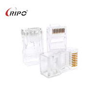 Conector RJ45 Cat6/Cat5e Transparente Ripo, Tipo UTP Sin Blindaje, 8P8C, Bloques de Terminales de Colores, PC+ABS, 1.5A, 50V CA