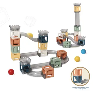 Weihnachts geschenk für Kinder 23PCS STEM Learning Kit 3D Rennstrecke Kunststoff Magnet rohr blöcke Spielzeug Kunststoff bahn Baustein
