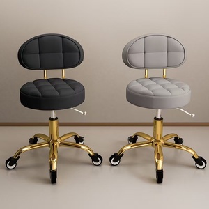 Tabouret de Salon de Coiffure et Esthétique Rotatif et Réglable en Hauteur avec Roulettes - Product Image 1