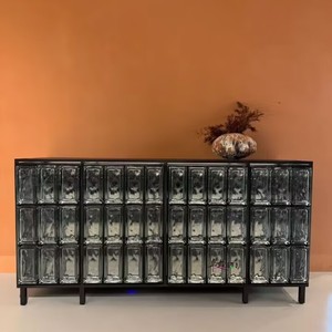 Cao Cấp Tùy Chỉnh Thiết Kế Rắn Gỗ Pha Lê Lưu Trữ Ánh Sáng Tủ Sang Trọng Lối Vào Sideboard Cho Phòng Khách Biệt Thự Đồ Nội Thất Nhà - Product Image 4