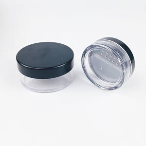 Individuell Bedruckte 10g 20g Lose Puder-Dosen mit Drehbarem Siebdeckel und Schraubverschluss aus Kunststoff Schwarzer Puderpuff - Product Image 5