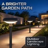 Lampadaire solaire personnalisé noir sable 3 CCT avec contrôle de minuterie optionnel, étanche, pour extérieur, villa, jardin, parc