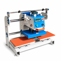 Presse à chaud pneumatique automatique double poste de travail pour l'impression de logos sur vêtements