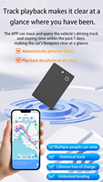 Traceur GPS intelligent double système et localisateur, design fin et étanche avec recharge sans fil, fonction anti-perte pour le positionnement mondial