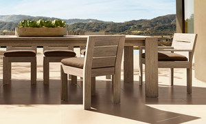 Ensemble de salle à manger d'extérieur en teck personnalisé, table rectangulaire en teck massif et chaises de salle à manger, meubles de jardin résistants aux intempéries - Product Image 3