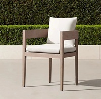 Ensemble de salle à manger d'extérieur en teck moderne, résistant à l'eau, durable, pour jardin, villa, cour, hôtel, table et chaises d'extérieur