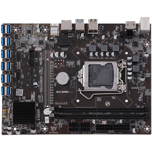 B250C 12 GPU USB 3.0 Computer Motherboard Graphics Card Slot PCIE 16X to USB 3.0 LGA1151 Supports DDR4 DIMM RAM