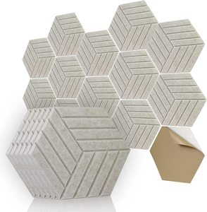 Bảng âm thanh Polyester hình lục giác mật độ cao Bảng điều khiển phòng thu hiện đại để cách âm cho âm thanh phòng khách - Product Image 2