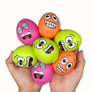Promotional Squishy Stress <b>Ball</b> Custom Logo Football Shape Stress <b>Ball</b> Shaped Funny Release TPR Children Smiling Face Easter Egg - Product Image 4