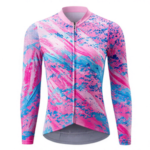 Vente directe - Maillot de cyclisme respirant à séchage rapide, impression par sublimation personnalisée, dégradé, manches longues, événements d'équipe, course sur route, maillots de vélo - Product Image 1
