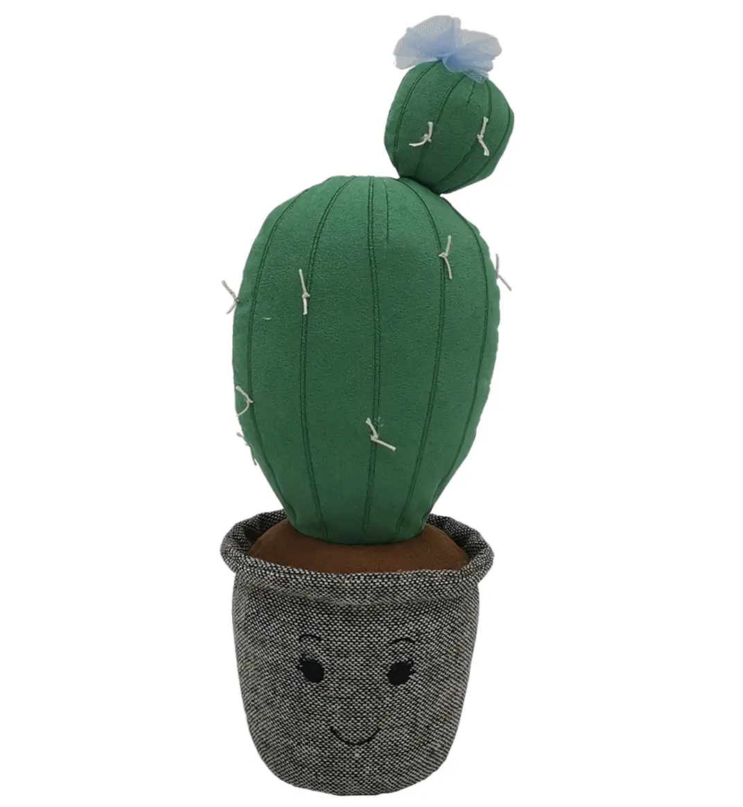 Factory Wholesale 27cm Plush Lifelike Simulation Creative Green Potted Plant cactus Soft Plush Toys Doll
