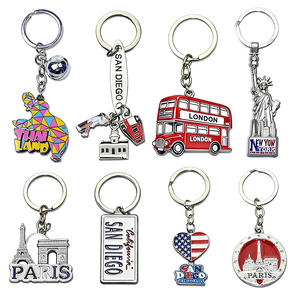 Wholesale Factory Custom Logo 3D London Bus Keychain Metal Florida Keychain in Cartoon Style with 3D Effect