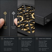 Juego de Invitaciones de Boda con Doble Lámina Dorada y Plateada |   Vinilo Mate Negro para Ventanas, Corte Láser, 600gsm, Venta al Por Mayor para Empresas
