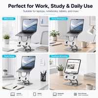 Nouveau support ergonomique pour ordinateur portable et tablette en alliage d'aluminium, pliable, certifié CE RoHS, 49,5x25x39cm, pour une utilisation prolongée sur le bureau