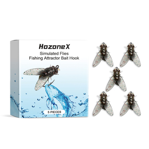 HozoneX imitazione pesca a mosca esca gancio PVC Soft esca con disegno di insetti bionici bocca di cavallo barra bianca per le esche da nuoto - Product Image 2
