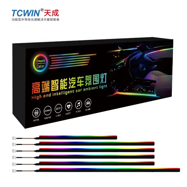 2025 Trending Electronics TCWIN Dream Color Car Ambient Light 5V Accessories Interior Decorative Music APP Control Strip