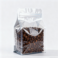 Sacs à café personnalisés imprimés avec valve, pochette à fond plat à 8 soudures latérales pour le stockage de grains de café fraîchement torréfiés