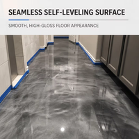 Peinture de revêtement de sol époxy liquide haute brillance auto-nivelante décorative artistique pour sols en ciment/béton, application au rouleau