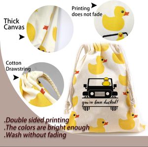 Sacs en toile à cordon de serrage en gros pour événements <span class=keywords><strong>Jeep</strong></span> Duck, figurines de canards, sacs pour jouets, aliments et bonbons - Product Image 2