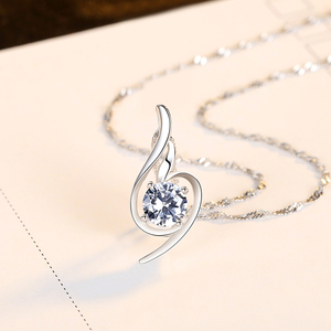 CZCITY 925 joyería de plata esterlina claro CZ piedra grande lujo personalizado colgante collar para mujer <span class=keywords><strong>2026</strong></span> - Product Image 6