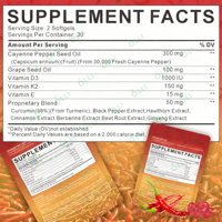 Complément alimentaire au piment de Cayenne OLLI Private Label, gélules molles, compléments alimentaires biologiques, 240 gélules molles au piment de Cayenne