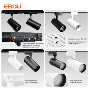 <span class=keywords><strong>Spot</strong></span> LED sur <span class=keywords><strong>rail</strong></span> moderne en fer noir de style nouveau GU10/MR16 pour magasin de vêtements - Product Image 4