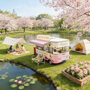 Custom Made Mobile Food Cart Food Cart <b>Trailer</b> for Pizza Burger Fried Chicken - Product Image 1