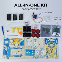 Kit électronique d'apprentissage pour enfants Eco Children Learning Experiment, voiture télécommandée RC, jouets éducatifs en bois DIY pour enfants