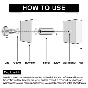 Крепеж для винтового стекла, из нержавеющей стали - Product Image 4