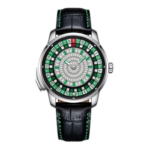 BG8004 New Men <b>Mechanical</b> <b>Watch</b> Automatic Movement Rotating Dial Arabic Numerals Roulette <b>Watch</b> Diamond Luminous Hands - Product Image 1