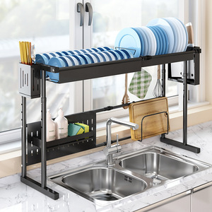 Kitchen Sink Dish Rack 2 Tier With Tray Quick Dry Modern Style For Dish Drying Storage - Product Image 2