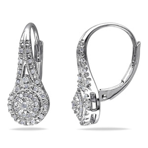 Orecchini pendenti rotondi con cristalli pavé per donna, tono argento, eleganti accessori moda per feste - Product Image 4