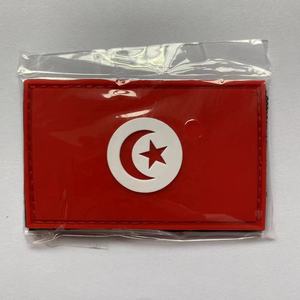 PVC Tunísia Bandeira Patch Tunísia Bandeiras PVC Gancho e <span class=keywords><strong>Loop</strong></span> Fastener Patches Bandeiras Tunisinas Patch Tático - Product Image 2