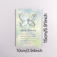 Carte de vœux 3D papillon en carton couché avec enveloppe, pliable, vintage, gaufrée, impression numérique, support logo, haute qualité