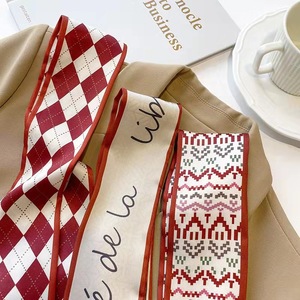 Cao cấp hai lớp Satin hairband cổ khăn phong cách Hàn Quốc hình học dài khăn lụa trang trí Ribbon tùy chỉnh f Hộp quà tặng - Product Image 2