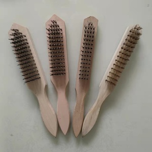 Brosse de nettoyage en fil d'acier inoxydable de qualité industrielle avec manche en bois, personnalisable OEM, prix compétitif - Product Image 5