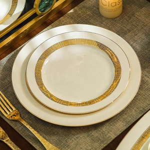 Vente en gros de services de table en porcelaine fine dorée de style chinois, 60 pièces, avec kit de tasses, pour cadeaux d'affaires - Product Image 3