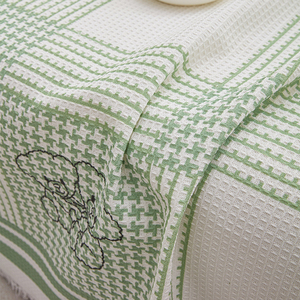 Serviette de canapé en gaufre à carreaux vert frais Décoration de salon de style énergique amusant - Product Image 2