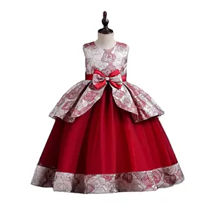 Estilo occidental de manga media lentejuelas princesa vestidos de niña grande vestido de novia de flores niña elegante Rosa chico vestidos de graduación para 8Y