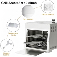 Barbecue portable en acier inoxydable 19000 BTU, four sans fumée pour grillades de bœuf et de porc au propane, idéal pour le camping, la maison et l'extérieur