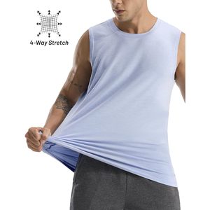 Men's Sporty Crew Neck Tank Top Quick Dry Breathable Ultra Soft 100% Polyester 180g Fabric <b>Athletic</b> Gym Running Tee - Product Image 3